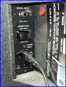 2 Teledyne AR Acoustic Research Powered Partners Speakers WithCords Consecutive #s 2 Teledyne AR Acoustic Research Powered Partners Speakers WithCords Consecutive #s