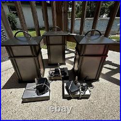 3 Acoustic Research AW825 Wireless Outdoor Portable Speakers and 3 Transmitters