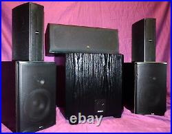 4 BOSTON ACOUSTICS SPEAKERS &1-200WATT SUB With ACOUSTIC RESEARCH CENTER SPEAKER