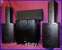 4 BOSTON ACOUSTICS SPEAKERS &1-200WATT SUB With ACOUSTIC RESEARCH CENTER SPEAKER