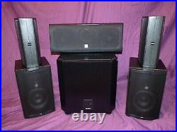 4 BOSTON ACOUSTICS SPEAKERS &1-200WATT SUB With ACOUSTIC RESEARCH CENTER SPEAKER