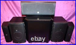 4 BOSTON ACOUSTICS SPEAKERS &1-200WATT SUB With ACOUSTIC RESEARCH CENTER SPEAKER