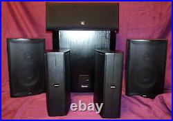 4 BOSTON ACOUSTICS SPEAKERS &1-200WATT SUB With ACOUSTIC RESEARCH CENTER SPEAKER