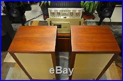 ACOUSTIC RESEARCH AR3 AR 3 SPEAKERS VINTAGE ALL ORIGINAL WITH WALNUT STANDS