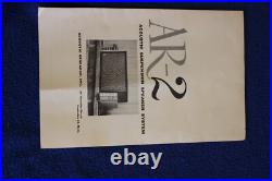ACOUSTIC RESEARCH AR-2 Speaker parts lot Crossover, Midrange/Tweeter, Pamphlet
