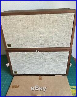 AR4x AR Acoustic Research Oiled Walnut Speakers Clean All Original WithBoxes