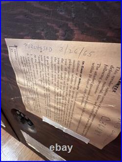 AR-3 Speakers Rare Mahogany All Original Serviced 1965 Receipt