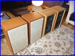 AR-3a Acoustic Research speakers 100With4 ohms Blonde Birch 1969 unique AR stands