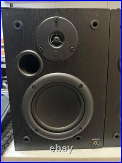AR Acoustic Research 215 PS Black Bookshelf Speaker Set Tested Work Great