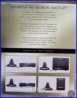 AR Acoustic Research AW871 Wireless Stereo Bookshelf Speakers with Transmitter
