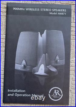 AR Acoustic Research AW871 Wireless Stereo Bookshelf Speakers with Transmitter