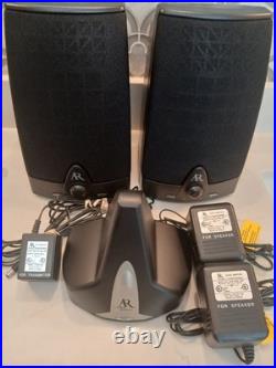 AR Acoustic Research AW871 Wireless Stereo Speakers /Transmitter & OEM Power EUC AR Acoustic Research AW871 Wireless Stereo Speakers /Transmitter & OEM Power EUC