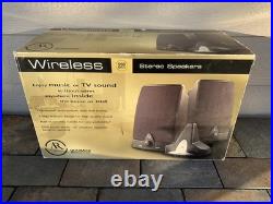 AR Acoustic Research AW871 Wireless Stereo Speakers withTransmitter & Cords WORKS