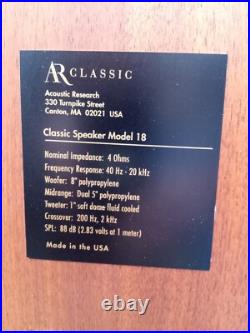 AR Acoustic Research Classic Model 18 Speaker Crossover & Connection