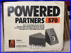 AR Acoustic Research Powered partner 570 Stereo Speaker Matched Pair Box Cables AR Acoustic Research Powered partner 570 Stereo Speaker Matched Pair Box Cables