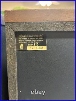 AR Acoustic Research TSW 210B Bookshelf Speakers? Made in USA? Working Read