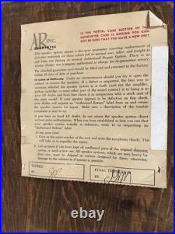 AR Inc. Vintage Ar-3 Acoustic Speakers. Pair With Boxes. Cherry. Sn 56141/56145