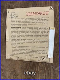AR Inc. Vintage Ar-3 Acoustic Speakers. Pair With Boxes. Cherry. Sn 56141/56145