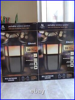 AR Portable Wireless Speakers with LED Flickering Flame Lights (Lot of 2)