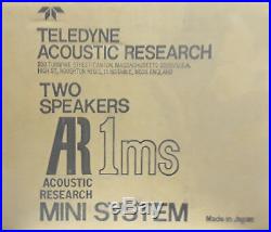 Acoustic Research 1ms Mini System Book Shelf Loud Speakers Made in Japan New