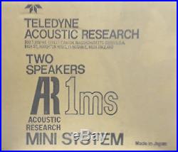 Acoustic Research 1ms Mini System Book Shelf Loud Speakers Made in Japan New