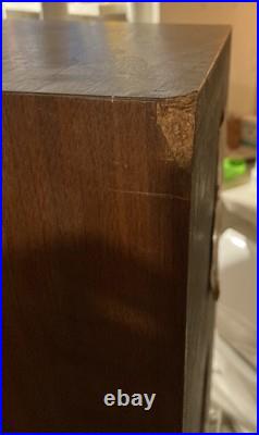 Acoustic Research AR2ax speakers Late 60's Walnut, Working, withAR logo pins Acoustic Research AR2ax speakers Late 60's Walnut, Working, withAR logo pins