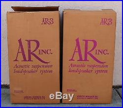 Acoustic Research AR3 AR-3 Speakers Original Boxes VERY RARE