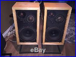 Acoustic Research AR3 Speakers Rare Blonde Pair Early Serial #C11656, C11655