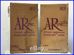 Acoustic Research AR3 Vintage Speakers 100% ORIGINAL With BOXES SUPER RARE