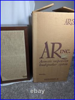 Acoustic Research AR3a Vintage Speakers Pair With Original Box Tested Working Acoustic Research AR3a Vintage Speakers Pair With Original Box Tested Working
