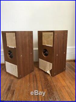 Acoustic Research AR4X Suspension Loud Speakers Oiled Walnut Original Box MCM