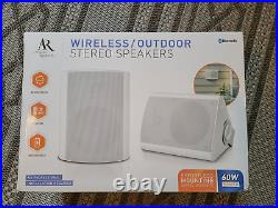 Acoustic Research AROM10 White 60W Stereo Bluetooth Portable Speakers, New