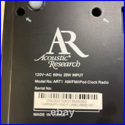 Acoustic Research ART1 Real Wood Clock Radio with Docking Station