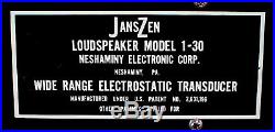 Acoustic Research AR-1W Woofer & Janszen 1-30 Electrostatic Tweeter Loud Speaker