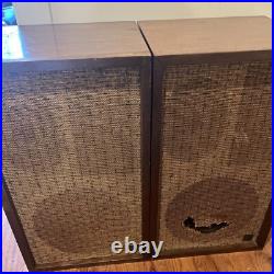 Acoustic Research AR 2A Vintage Speakers Tested & Working Damaged Grill Cloth