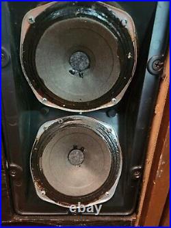 Acoustic Research AR-2A Vintage Speakers Wood Cabinets Untested Read