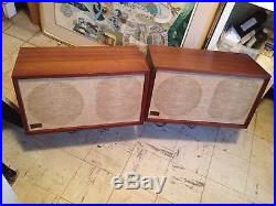 Acoustic Research AR-2ax 1960's EARLY Vintage 3-way Stereo Speakers & Stands