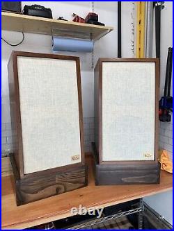 Acoustic Research AR 2ax Speakers, Stands, New Grills, New Caps, Pair, Vintage