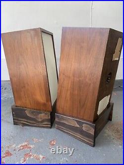 Acoustic Research AR 2ax Speakers, Stands, New Grills, New Caps, Pair, Vintage