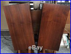 Acoustic Research AR 2ax Stereo Speakers Walnut Cabinets All Original & Working