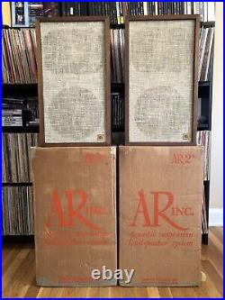Acoustic Research AR-2x Vintage Speakers Original Boxes BAD CONES Needs Repar