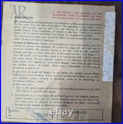 Acoustic Research AR-3a Loudspeaker Pair Pickup Only