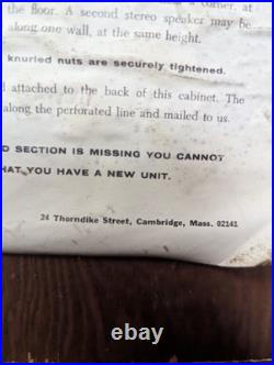 Acoustic Research AR-3a Stereo Speakers Untested Serials 31647/31650 Shipping