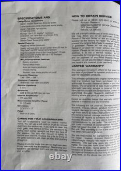 Acoustic Research AR-5 Tower Speakers (pair) withintegrated towered subwoofer