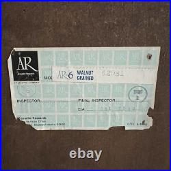 Acoustic Research AR-6 Suspension Loudspeaker System Speaker For Restoration