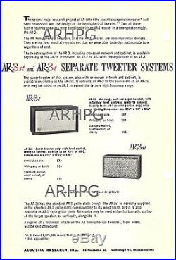 Acoustic Research AR AR-3t Mid-Range and Super-Tweeter, Vintage, Pair, EC Wal