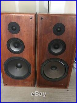 Acoustic Research Ar-50-c Large Walnut Bookcase Speakers