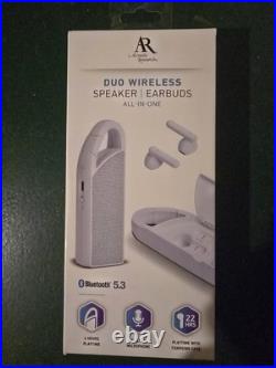 Acoustic Research Duo Wireless Speaker and Earbuds ARTWS35 White PACK OF 25