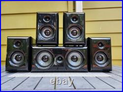 Acoustic Research HC6 Speaker Set of 5 withCenter Channel Home Theater Piano Black