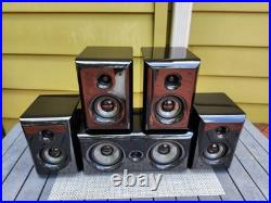 Acoustic Research HC6 Speaker Set of 5 withCenter Channel Home Theater Piano Black